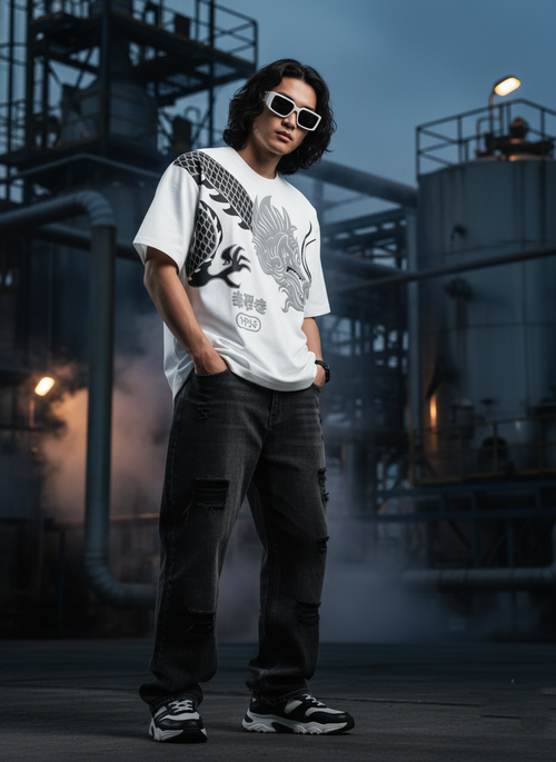 Urban Oversized T-Shirt | Soft Cotton Graphic Tee for Men